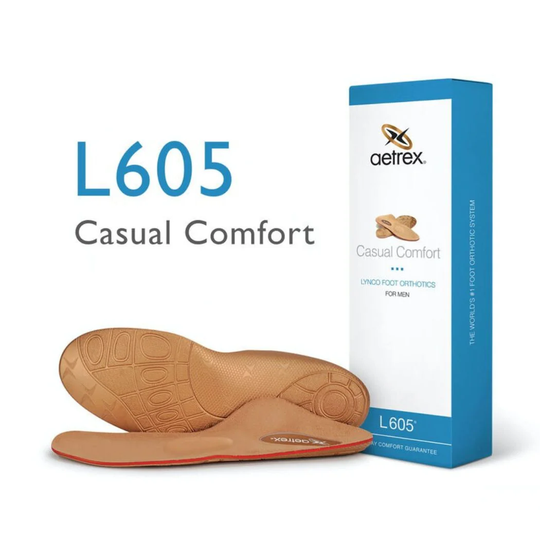 aetrex L605 Men's Lynco Comfort Orthotics (Support for Medium & High Arches + Relieves Metatarsal Area )