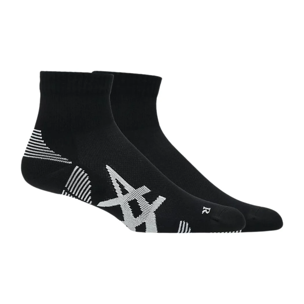 asics 2 Pack Cushioned Run Unisex Quarter Socks